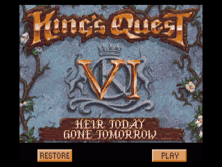 King's Quest VI: Heir Today Gone Tomorrow title screen for Amiga